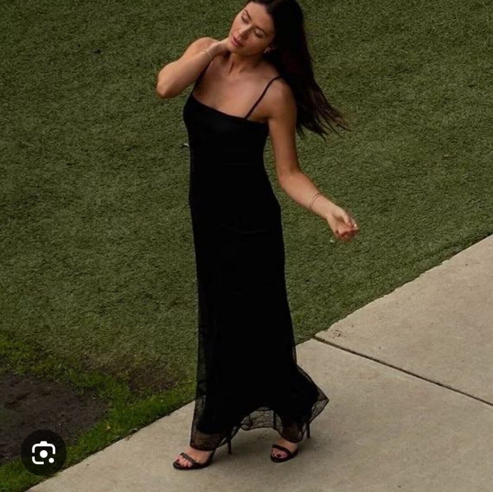 Gianni Bini Black Sleeveless Spaghetti Strap Slip Dress